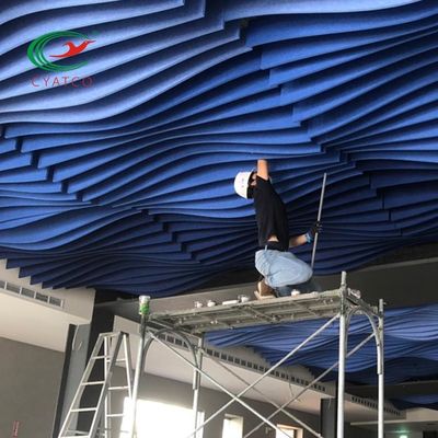 I pannelli per soffitti acustici della fibra dell'isolamento acustico rendono incombustibile multicolore