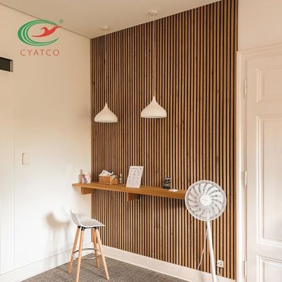 Stecche di legno acustiche durevoli inodore, pannelli di legno scanalati in ignifugi