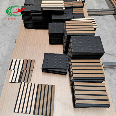 Pannelli di legno insonorizzati neri non tossici, parete acustica di legno multiuso