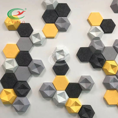 Assorbimento acustico di Mildewproof dei pannelli acustici di esagono dell'ANIMALE DOMESTICO della parete del teatro