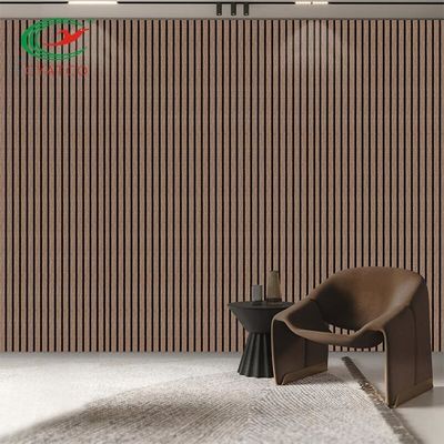 Parete di legno moderna Eco della stecca 3D dell'hotel amichevole con la fibra di poliestere