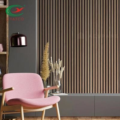 Parete di legno moderna Eco della stecca 3D dell'hotel amichevole con la fibra di poliestere