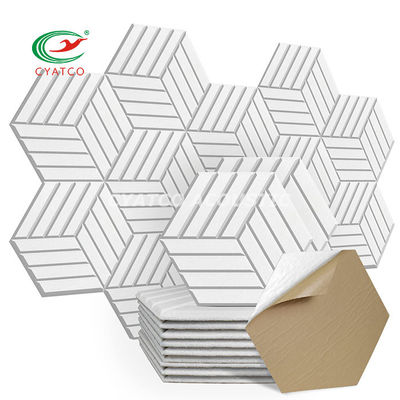 OEM Panelli acustici esagonali Decorazione d'arte bianca Padding anti-suono Piastrelle senza odore